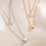 Collier Personnalisé avec Initiale et Collier de Papillon en Couches Cadeau d'Anniversaire pour Elle
