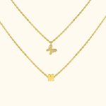Collier Personnalisé avec Initiale et Collier de Papillon en Couches Cadeau d'Anniversaire pour Elle