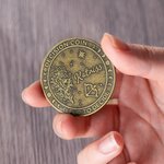Personalised Brass Flip to Decide Name Decision Maker Coin with Birth Flower and Constellation Couple Gift