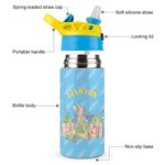 Personalizzato Peter Rabbit 12 oz in acciaio inox Tumbler Flip Top Sippy Cup con cannuccia in silicone Compleanno Pasqua Holiday Gift per bambini