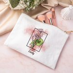 Regalo para Ella Bolsa de Maquillaje Personalizada Flor de Nacimiento