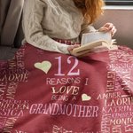 Couverture polaire douce personnalisée Les raisons pour lesquelles j'aime être avec les noms Cadeau pour la famille