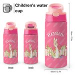 Personalizzato Peter Rabbit 12 oz in acciaio inox Tumbler Flip Top Sippy Cup con cannuccia in silicone Compleanno Pasqua Holiday Gift per bambini