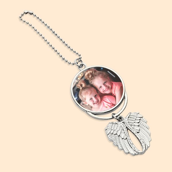 Colgante personalizado con foto en memoria de las alas de ángel