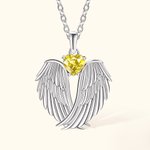 Gepersonaliseerde engel vleugels met geboortesteen ketting voor vrouwen meisjes Memorial Jewelry Gifts