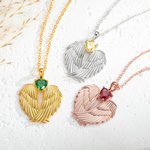 Gepersonaliseerde engel vleugels met geboortesteen ketting voor vrouwen meisjes Memorial Jewelry Gifts