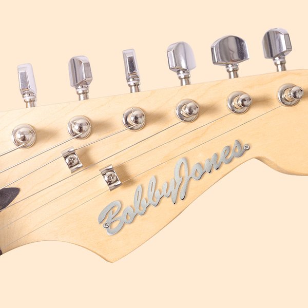 Personalizado Metal Guitar Headstock Insignia de acero inoxidable de letras de acrílico Insignia Nombre para regalo de cumpleaños