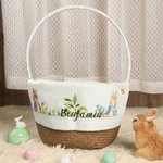 Doublure de Panier Personnalisée avec Nom et Motif de Lapin Pierre et Flopsaut Cadeau de Pâques pour Famille