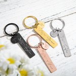 Nome personalizzato Fiore di nascita Portachiavi in acciaio inossidabile con disco iniziale