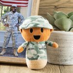 Regalo familiar militar de felpa con uniforme de camuflaje de soldado de EE.UU. personalizado