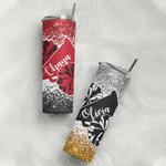 Personalised Megaphone and Pom Poms Tumbler with Glitter Gift for Cheerleader