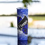 Personalised Megaphone and Pom Poms Tumbler with Glitter Gift for Cheerleader