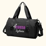 Sac de Sport Personnalisé avec Nom Pailleté Grande Capacité Bandoulière Réglable Cadeau d'Anniversaire pour Fille de Pom-pom