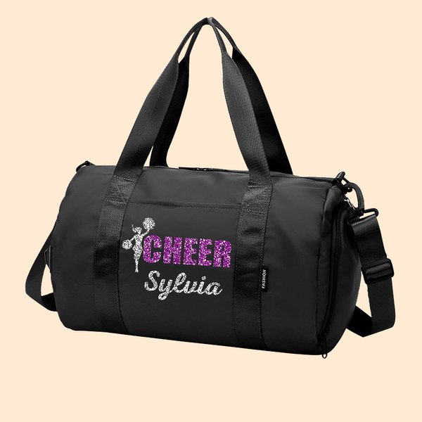 Personalized Glitter Cheering Squad Sports Gym Travel Large Capacity Duffel Bag with Adjustable Shoulder Strap Birthday Team Gift for Cheerleaders