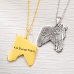Personalisierte Pferd Portrait Foto Halskette Schmuck Geschenk für Pferdeliebhaber