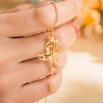 Collier Prénom Vertical Personnalisé Pendentif Papillon Cadeau Anniversaire pour Femme