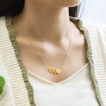 Personalised Set of 2 Pcs Hearts with Initial Matching Friendship Necklaces for Best Friend Sisters Gift