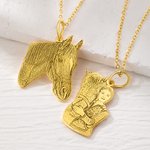 Personalisierte Pferd Portrait Foto Halskette Schmuck Geschenk für Pferdeliebhaber