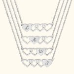 Personalised Set of 2 Pcs Hearts with Initial Matching Friendship Necklaces for Best Friend Sisters Gift