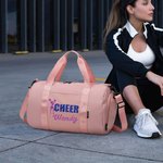 Sac de Sport Personnalisé avec Nom Pailleté Grande Capacité Bandoulière Réglable Cadeau d'Anniversaire pour Fille de Pom-pom