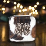 Personalisierte Cowgirl Kuhfell Pelz Reise Schmuck Aufbewahrungsbox Weihnachten Geschenk Hochzeit Geschenk für Familie Brautjungfer