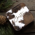 Personalisierte Cowgirl Kuhfell Pelz Reise Schmuck Aufbewahrungsbox Weihnachten Geschenk Hochzeit Geschenk für Familie Brautjungfer