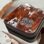 Personalisierte Cowgirl Kuhfell Pelz Reise Schmuck Aufbewahrungsbox Weihnachten Geschenk Hochzeit Geschenk für Familie Brautjungfer