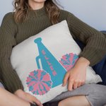 Personalised Megaphone and Pom Poms Cheerleader Pillow Cushion Cover