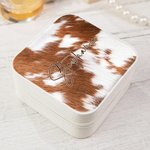 Personalisierte Cowgirl Kuhfell Pelz Reise Schmuck Aufbewahrungsbox Weihnachten Geschenk Hochzeit Geschenk für Familie Brautjungfer