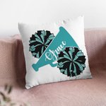 Personalised Megaphone and Pom Poms Cheerleader Pillow Cushion Cover