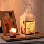 Personalisierte Erinnerung LED-Nachtlicht Laterne mit Foto und Text Trauer Geschenk für Familie Freunde