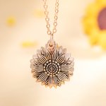 Personalisierte Sonnenblume Foto Projektion Halskette