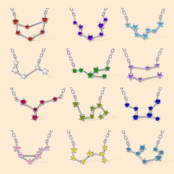Collana personalizzata di pietre natali dello zodiaco per un regalo femminile