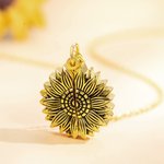 Personalisierte Sonnenblume Foto Projektion Halskette