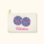 Personalised Glitter Cheerleading Pom Poms Makeup Cosmetic Bag