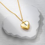 Collar Personalizado Love Heart 4 Fotos con Inicial Grabada Día de la Madre Cumpleaños para Mujer