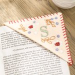 Personalised Felt Corner Hand Embroidered Bookmarks with Initials