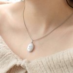 Personalised 2 Photos Oval Locket Necklace with Engraved Text Mother's Day Birthday Jewellery Gift for Women