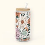 Canette en verre avec couvercle en bambou personnalisée Cadeau pour elle