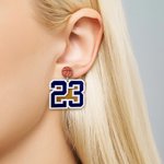 Pendientes Personalizados con Número de Jugador para Mamá de Fútbol Mamá de Béisbol Mamá de Softbol