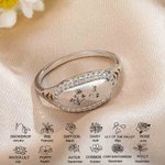Bague de Colibri Personnalisée avec 1-5 Fleurs de Naissance Cadeau Anniversaire Fête pour Femme