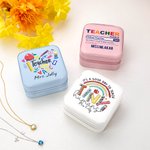 Personalised PU Leather Jewellery Box with Name for Teacher Appreciation Gift