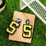 Pendientes Personalizados con Número de Jugador para Mamá de Fútbol Mamá de Béisbol Mamá de Softbol