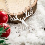 Personalised Elk Necklace with Name Christmas Gifts for Her