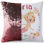 Personalised Fantasy Unicorn Reversible Magic Sequins Flip Throw Pillow Cover with Name Kid Gift