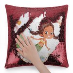 Personalised Fantasy Unicorn Reversible Magic Sequins Flip Throw Pillow Cover with Name Kid Gift