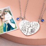 Personalized I Wish You Lived Next to Me Best Friend Set of Two Necklace Engraved with Name Birthstone House Birthday Friendship Gift for Bestie