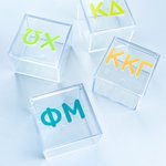 Personalized Neon Greek Alphabet Acrylic Catchall Box Sorority Party Gift for Women
