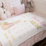 Couverture souple personnalisée Peter Rabbit Baby Milestone Growth Tracker Photo Prop Baby Shower Birthday Gift for Newborn Kid