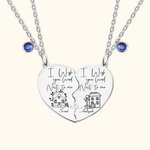 Personalized I Wish You Lived Next to Me Best Friend Set of Two Necklace Engraved with Name Birthstone House Birthday Friendship Gift for Bestie